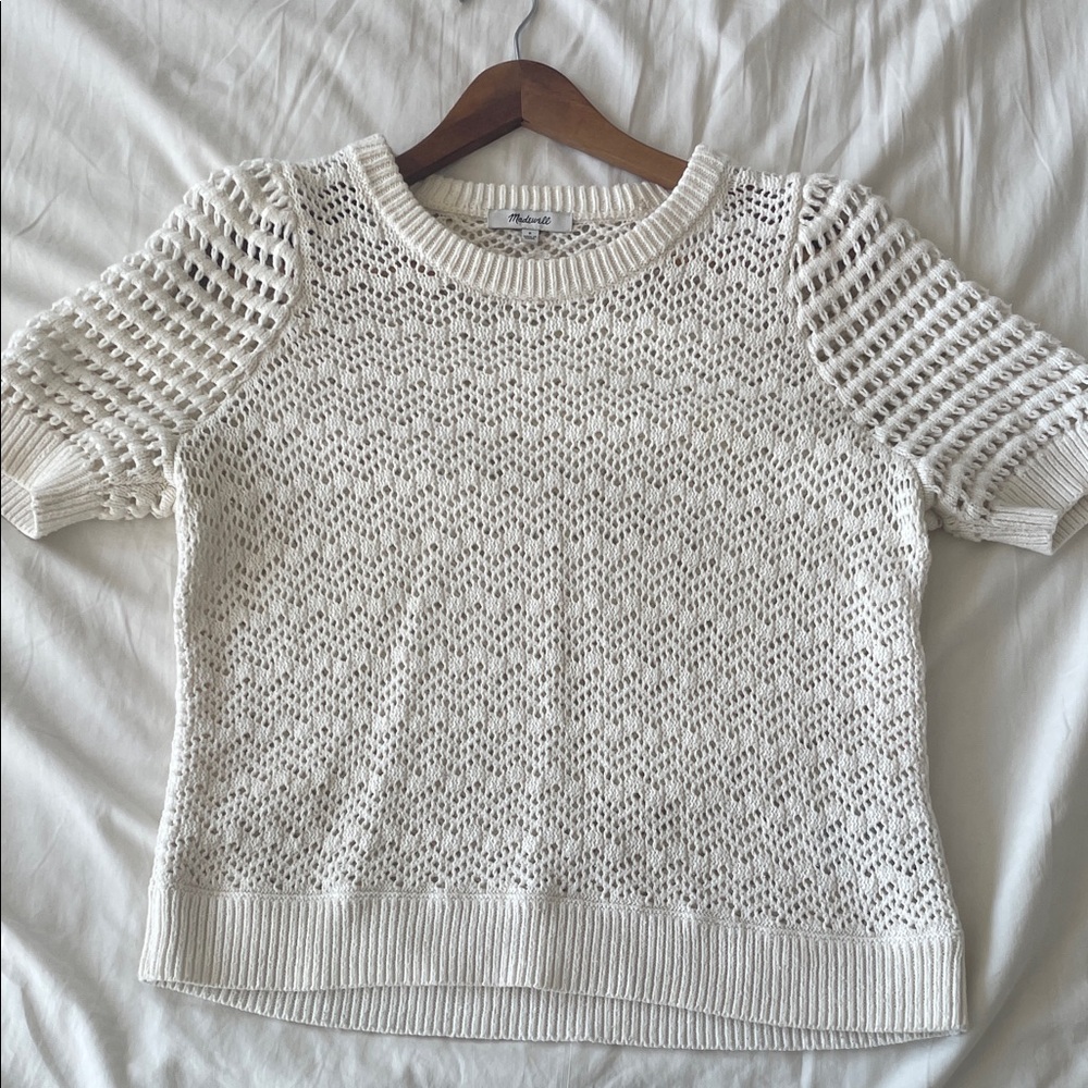 Madewell White Knit Sweater